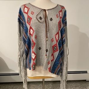 Vintage Havana Sleeved Poncho - Never Worn